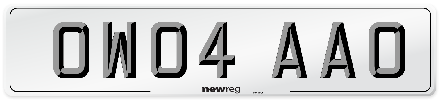 OW04 AAO Number Plate from New Reg
